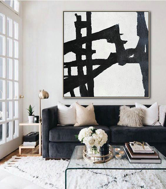 Large Contemporary Art Acrylic Painting,Oversized Minimal Painting On Canvas - Original Abstract Art Paintings